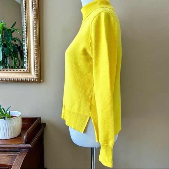 Sea New York Nora Turtleneck Mock Neck Sweater Yellow Wool Size Small - Picture 5 of 13